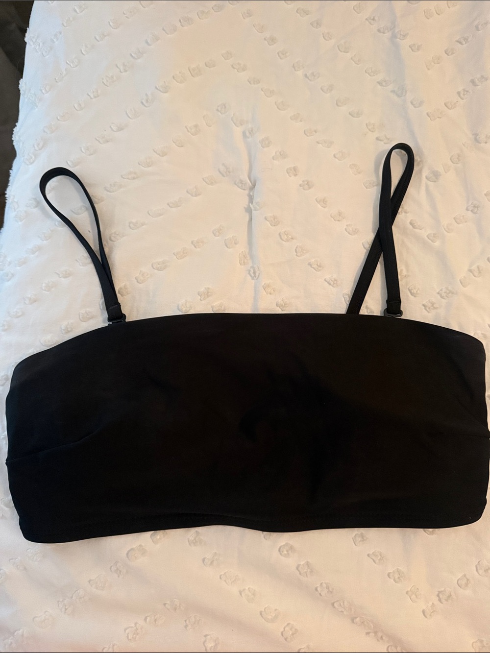 Old Navy Black Bandeau Swim Top with Adjustable Straps